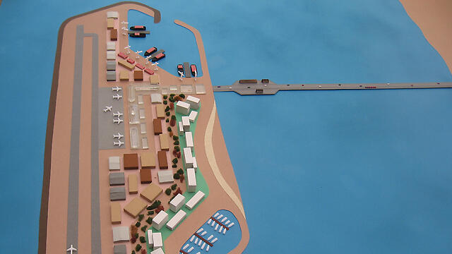 The artificial island off the Gaza coast