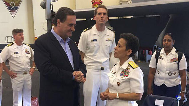 Transportation Min. Yisrael Katz with Admiral Michelle Howard