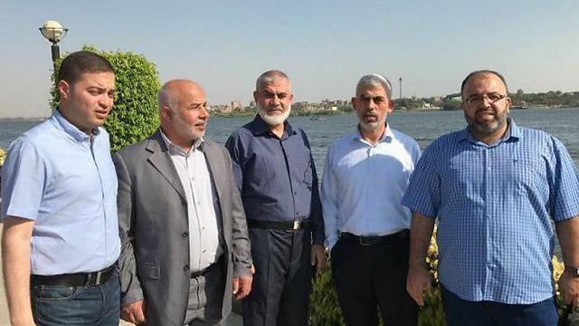 Hamas representatives in a diplomatic meeting in Egypt in July nullnull Hamas representatives in a diplomatic meeting in Egypt in July