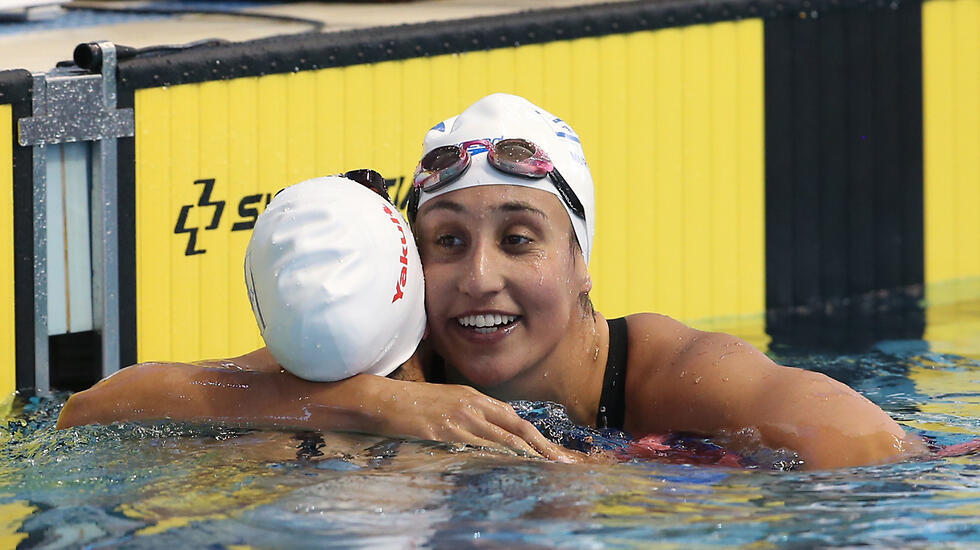 Энди Мурез в бассейне "Маккабиады". Фото: Орен Ахарони