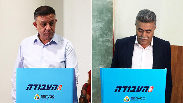 Avi Gabbay (L) and Amir Peretz (Photo: Ohad Zwigenberg and Gadi Kabalo)