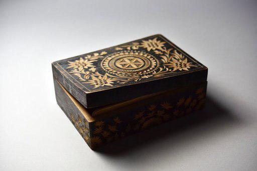 Wooden box made by Auschwitz inmate