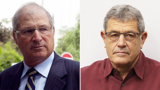 The Prime Minister's attorney David Shimron (L) and Miki Ganor (Photo: Orel Cohen, Ohad Zwigenberg) (צילום: אוראל כהן, אוהד צויגנברג) The Prime Minister's attorney David Shimron (L) and Miki Ganor (Photo: Orel Cohen, Ohad Zwigenberg)