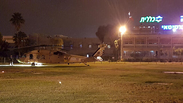 The injured pilot being evacuated to the hospital (Photo: Herzl Yosef)