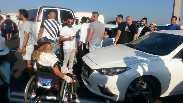 Митинг инвалидов у въезда в Ашдод