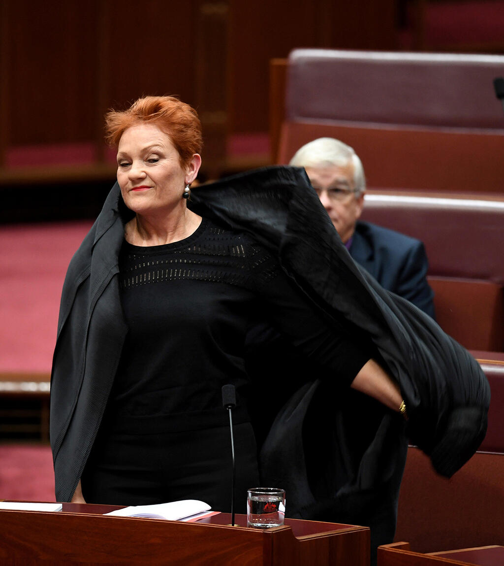 The senator's bill to prohibit the wearing of burqas and other face‑coverings in public places in Australia was refused a debate 