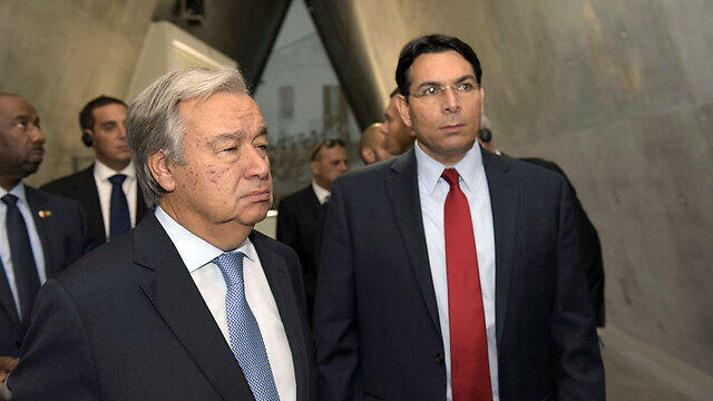 Secretary-General Guterres and UN Ambassador Danny Danon in Yad Vashem (Photo: Shlomi Amsalem) (צילום: שלומי אמסלם) Secretary-General Guterres and UN Ambassador Danny Danon in Yad Vashem (Photo: Shlomi Amsalem)