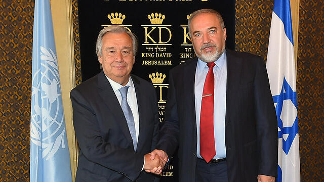 Встреча Либермана с генсеком ООН