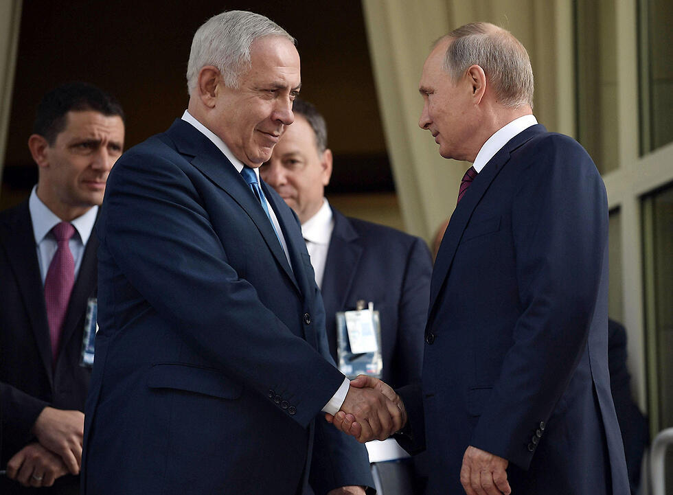 Netanyahu with Russian President Vladimir Putin in Sochi August