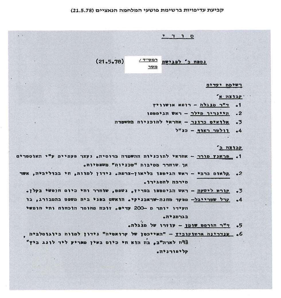 Список нацистов, подлежащих уничтожению