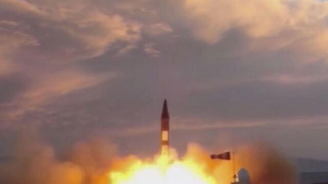 An Iranian ballistic missile launch