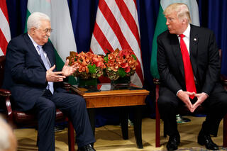 טראמפ ואבן מאזן בפגישה בעבר