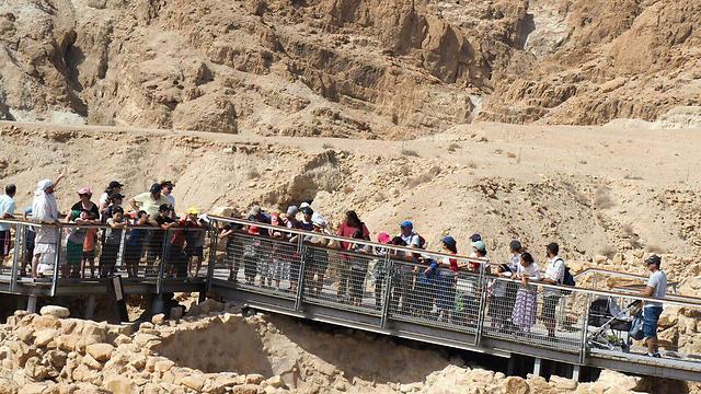 Visitors at the Qumran national park