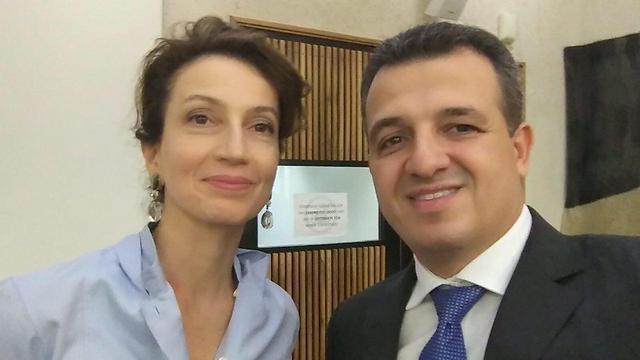 Azoulay with Israel's Ambassador to UNESCO Carmel Shama-Hacohen