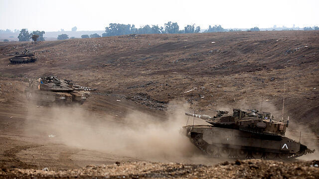 IDF tanks in the Golan Heights