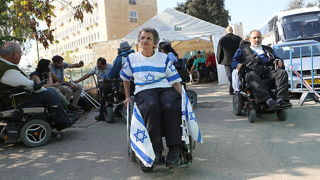 A view from outside the protest tent
