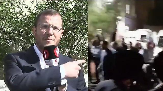 раввин Давид Цукер и демонстранты-ультраортодоксы