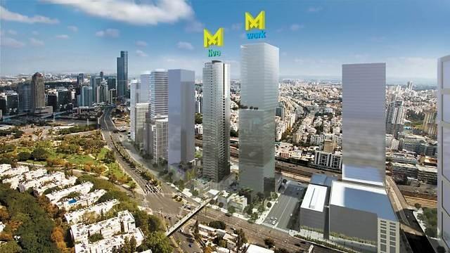 Башни, в которых будут сдаваться квартиры. Фото: Медиа, ЛТД (הדמיה: חברת מידטאון בע"מ) Башни, в которых будут сдаваться квартиры. Фото: Медиа, ЛТД