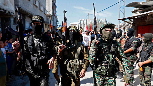 PIJ terrorists at their comrade's funeral