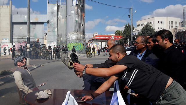 Palestinians protest in Bethlehem against the Balfour Declaration