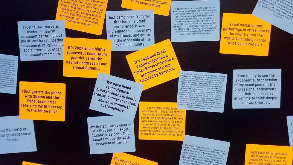 The program graduates' wall of dreams. Will the investment pay off? 