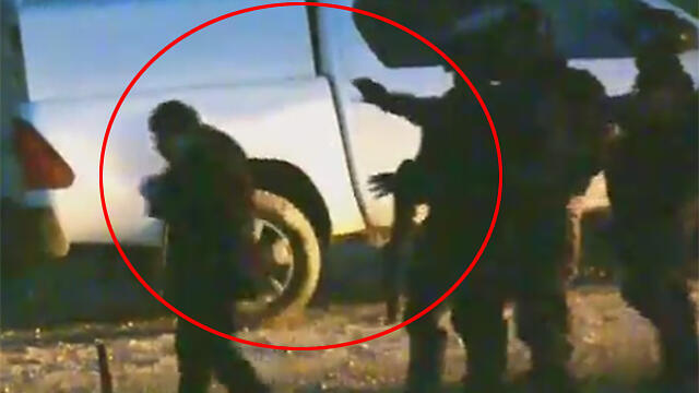 MK Odeh (circled) as he was allegedly pepper sprayed by police