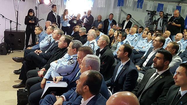 PM Netanyahu, Commissioner Alsheikh and Minister Erdan attend the opening of the Jisr az-Zarqa police station (צילום: חסן שעלאן) PM Netanyahu, Commissioner Alsheikh and Minister Erdan attend the opening of the Jisr az-Zarqa police station