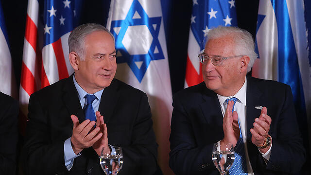 PM Benjamin Netanyahu (L) with US ambassador to Israel Friedman