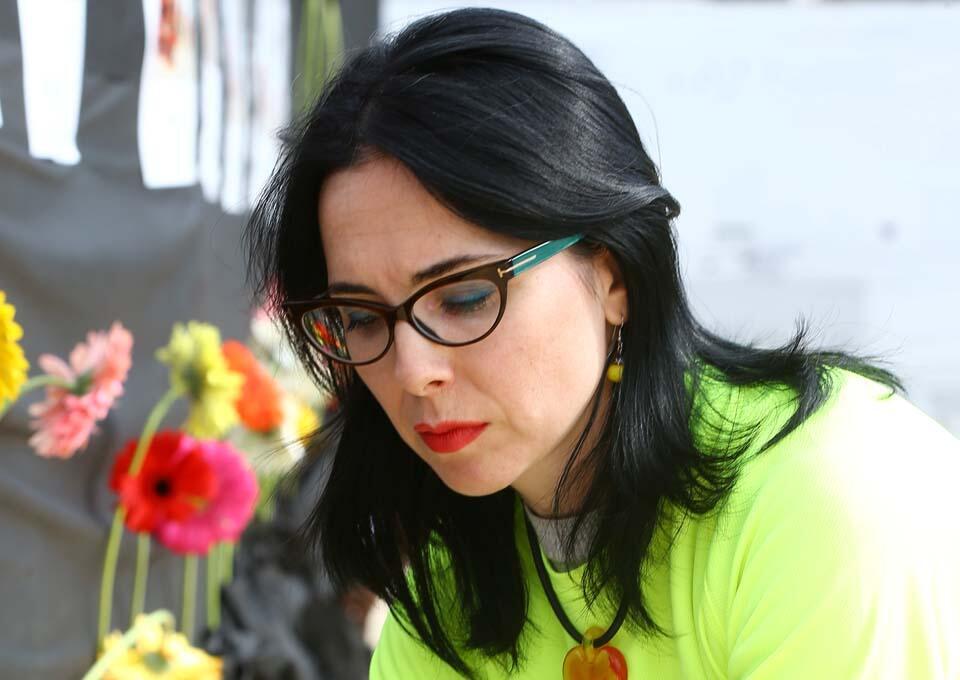 Юлия Шиндель на демонстрации против насилия. Фото: Авигайль Узи (Фото Абигайль Узи) Юлия Шиндель на демонстрации против насилия. Фото: Авигайль Узи