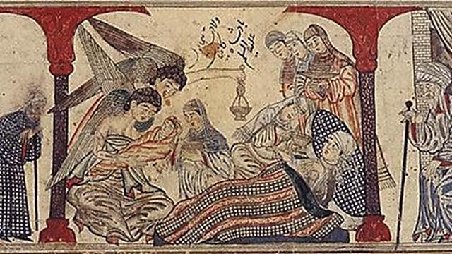 Рождение Мухаммеда, персидский манускриптnullnull Рождение Мухаммеда, персидский манускрипт