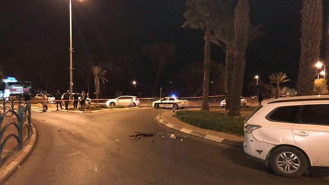 Scene of the stabbing (צילום: דוברות המשטרה) Scene of the stabbing