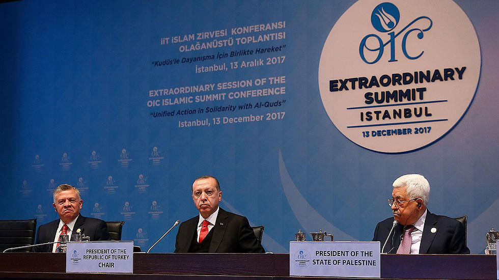 Jordan's King Abdullah, Turkish President Erdogan and Palestinian President Abbas (צילום: AFP) Jordan's King Abdullah, Turkish President Erdogan and Palestinian President Abbas