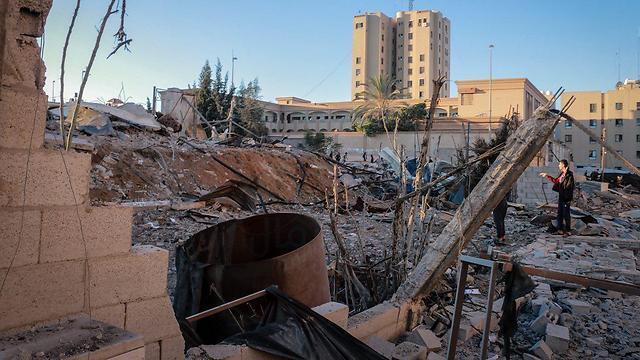 Ruins in Hamas's Gaza complex following IDF retaliatory attack