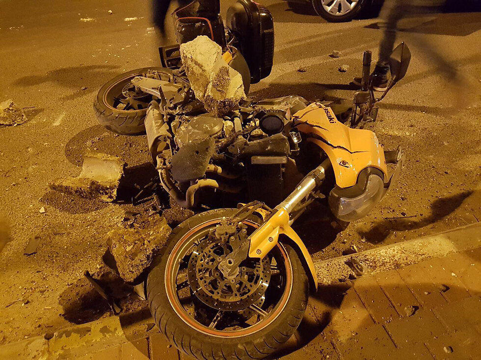 Nechushtan's bike, after the incident (צילום: גיל נחושתן) Nechushtan's bike, after the incident