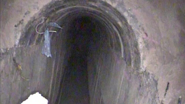 Shaft of the tunnel uncovered in southern Israel