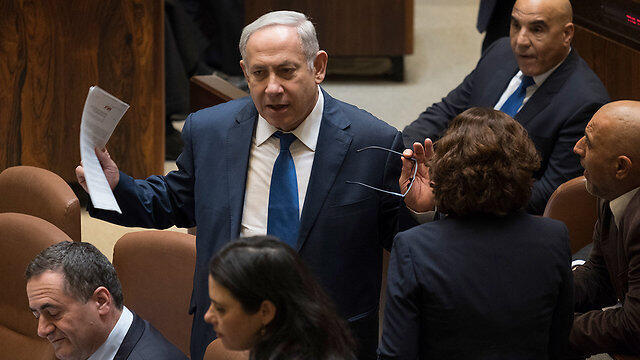Prime Minister Netanyahu at the Knesset on the night the ‘supermarket bill’ passed its first reading 
