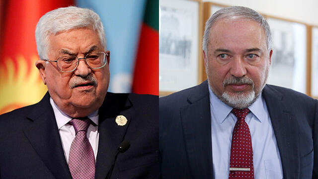 Либерман и Абу-Мазен. Фото: AFP (צילום: AFP, רויטרס) Либерман и Абу-Мазен. Фото: AFP