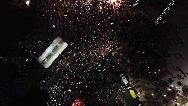 Aerial view of the demonstration