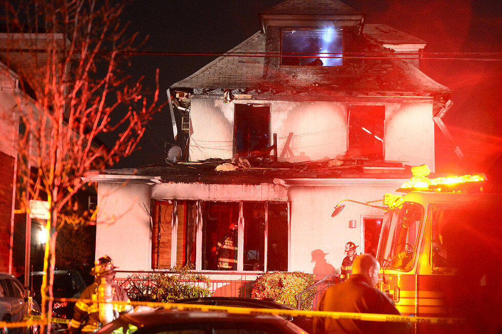 Charred house after the fire