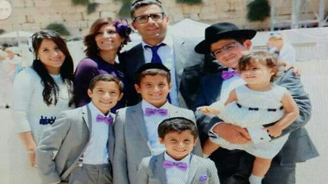 Henrietta (right), Yitzhak (bottom), Shilat (left), Aliza (second from top-left), Yossi (top-center), Shilat (left) and Daniel (top-right) 