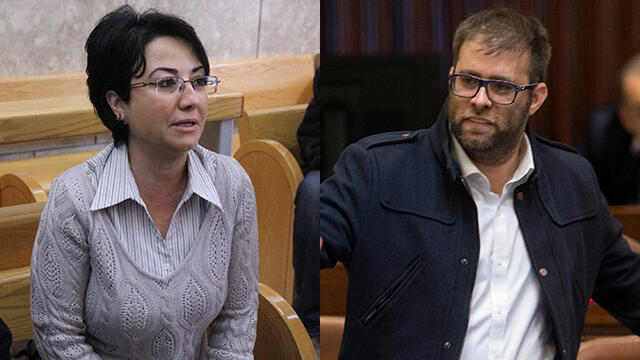 Zoabi and Hazan. 'Will kick you out of here' (צילום: זהר שחר, עמית שאבי) Zoabi and Hazan. 'Will kick you out of here'
