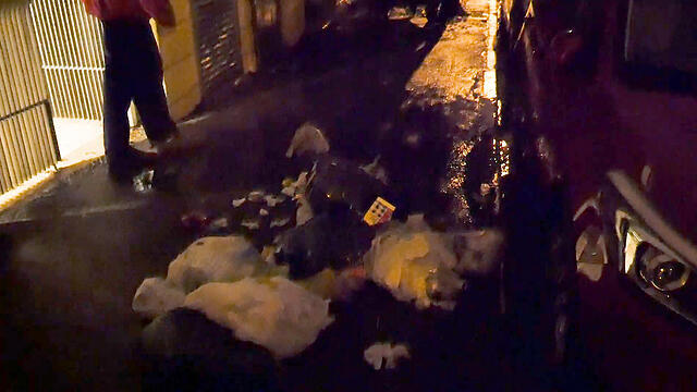 Residents piled trash outside Barkat's home in Jerusalem