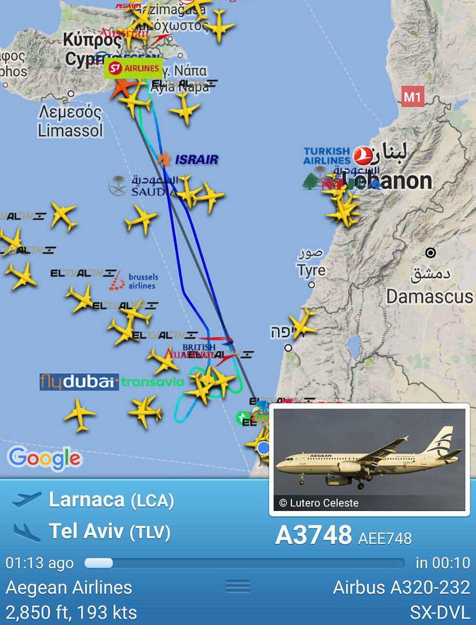 Cyprus-Tel Aviv flight turnaround