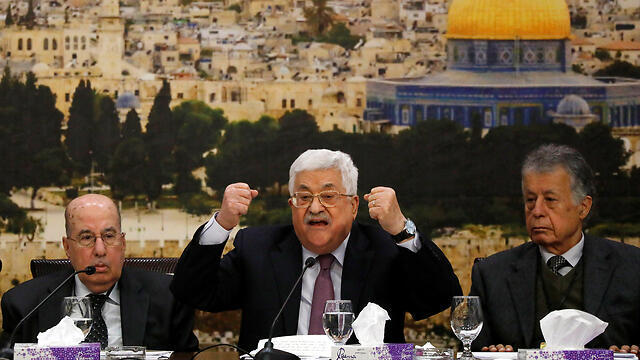 PA President Abbas (center) attacked Trump