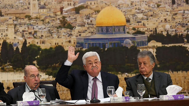 Abbas at Palestinian Central Council meeting earlier this week 