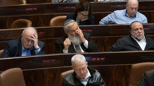 Coalition members during the vote