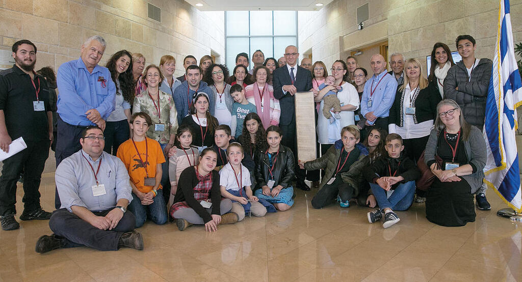 The descendants of the original signatories gather at the Knesset