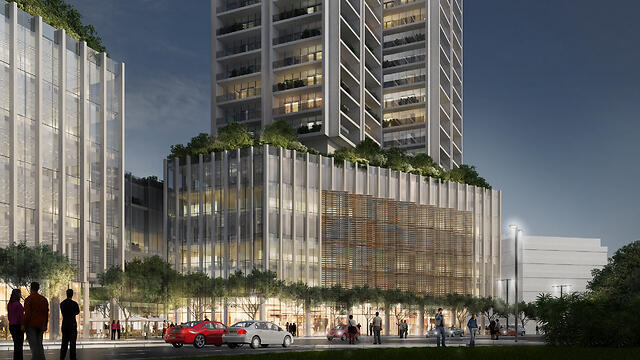 Проект нового района в Рамат-Гане. Графика: "Яшир адрихалим"/"Дира лехаскир" (הדמיה: ישר אדריכלים ודירה להשכיר) Проект нового района в Рамат-Гане. Графика: "Яшир адрихалим"/"Дира лехаскир"