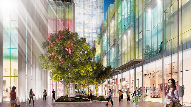 Проект нового района в Рамат-Гане. Графика: "Яшир адрихалим"/"Дира лехаскир" (הדמיה: ישר אדריכלים ודירה להשכיר) Проект нового района в Рамат-Гане. Графика: "Яшир адрихалим"/"Дира лехаскир"