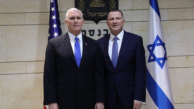 Pence and Edelstein at the Knesset
